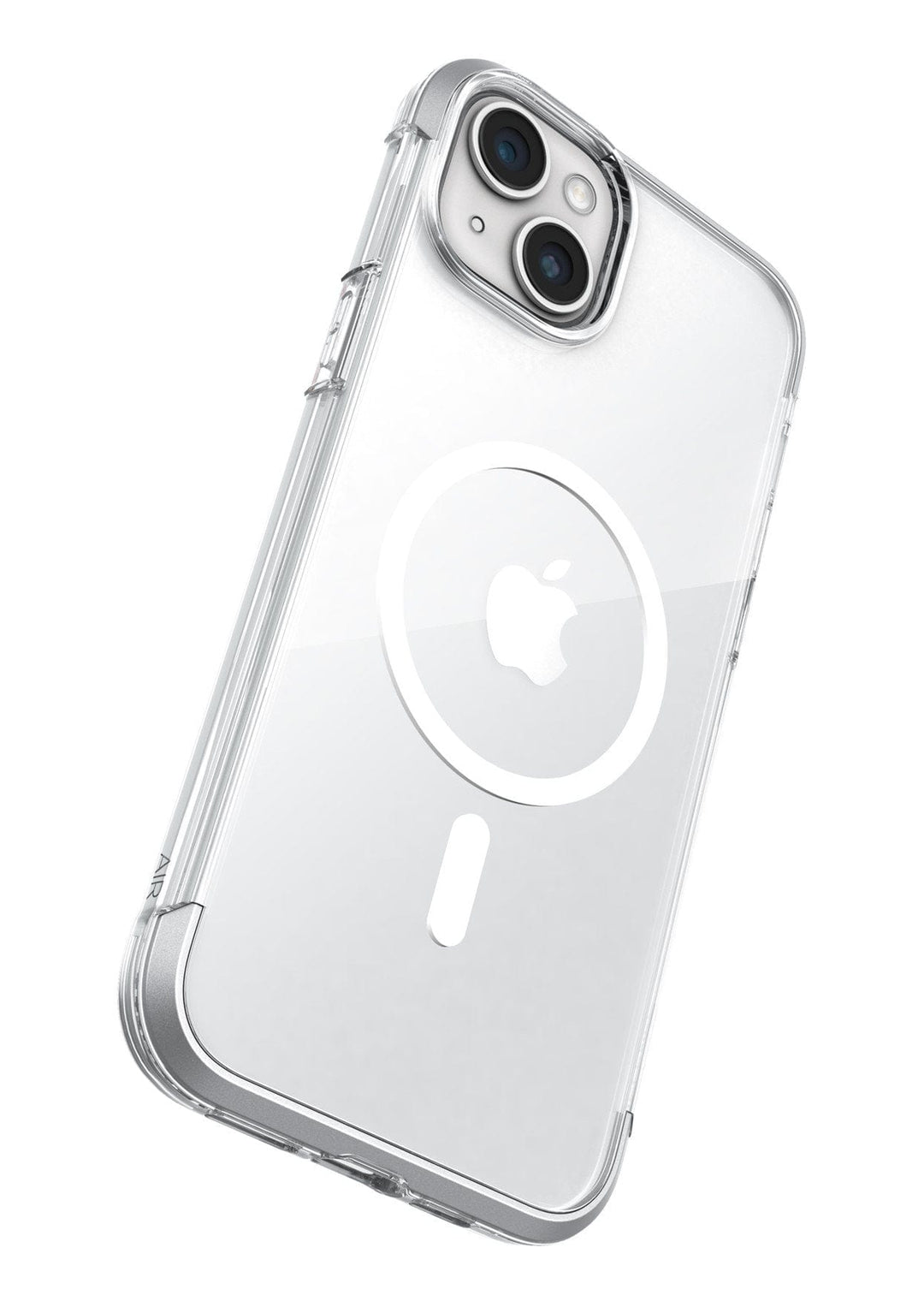 The Raptic Air 1.0 MagSafe for iPhone 15 Series, by Raptic, offers clear protection featuring Apple's logo and a precise camera cutout. With 4-meter drop protection, this case seamlessly blends durability with sleek design.