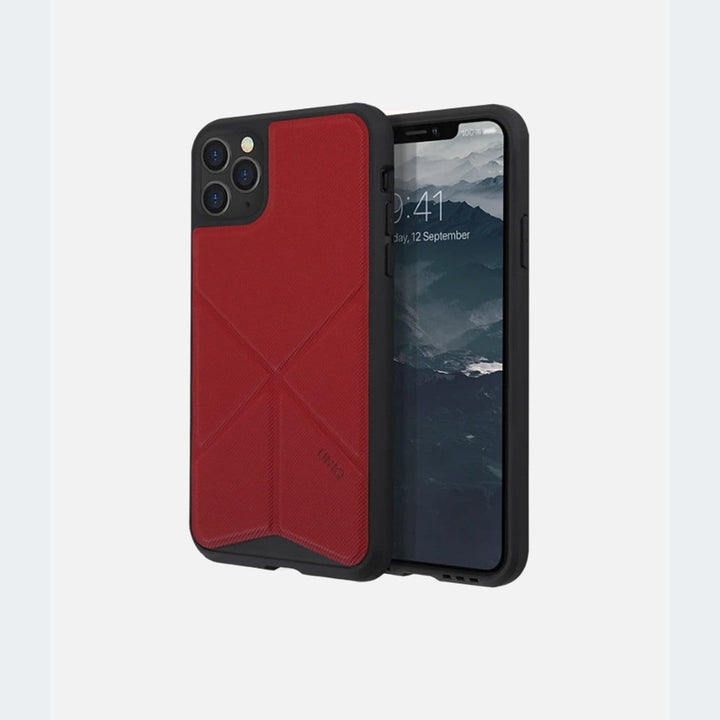UNIQ Cases & Covers iPhone 11 Pro / Red / with Urban Diamond Glass Protector Bonus Applicator iPhone 11 Series UNIQ Transforma Folding Case