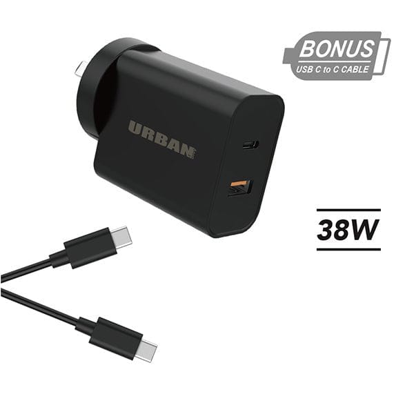 Urban 38W PD AC Charger - 1m C Cable - Urban