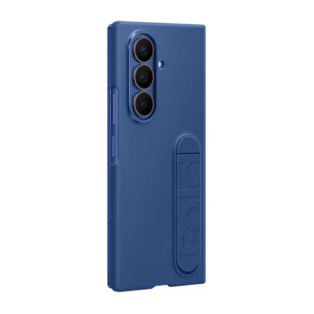 The Samsung Galaxy Fold 7 Silicone Case is a slim, lightweight blue cover for foldable phones with three vertical camera cutouts, a raised "Fold" detail, and soft-touch finish that protects your device’s back and sides.