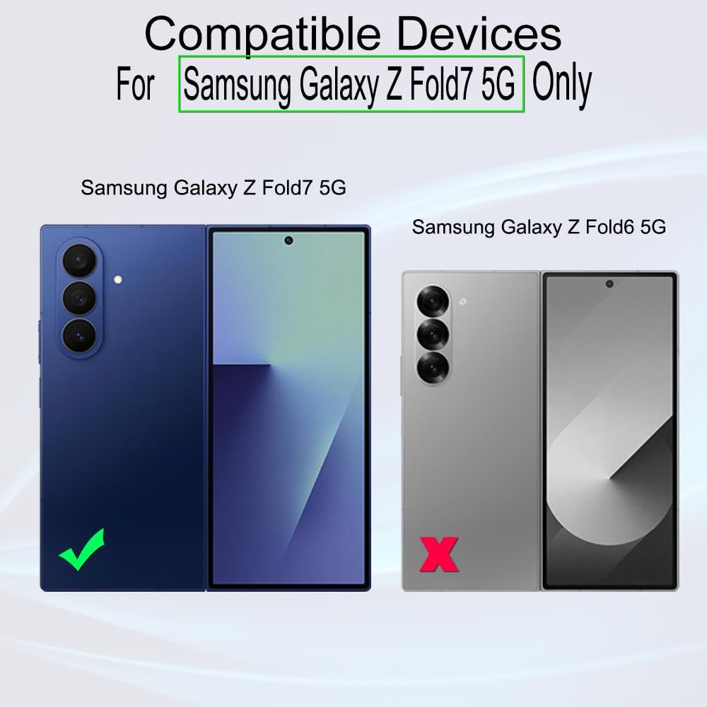 Samsung Galaxy Z Fold 7 Glass Screen Protector,2 Pack 9H Hardness Tempered Glass with Camera Lens Protector,Alignment Frame