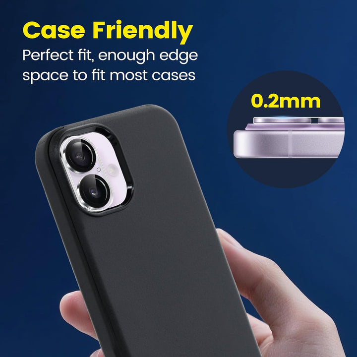 TQLGY 3 Pack Camera Lens Protector for iPhone 17 6.3", 9H Tempered Glass, HD Clear, Anti-Scratch, Strong Adhesion, Case Friendly, Easy Installation