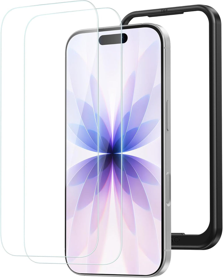 NIMASO for iPhone 17 Screen Protector 6.3-Inch, 2 Pack 9H Hardness HD Clear Tempered Glass Military Grade Shatterproof, Anti-Scratch, with Easy Installation Tool