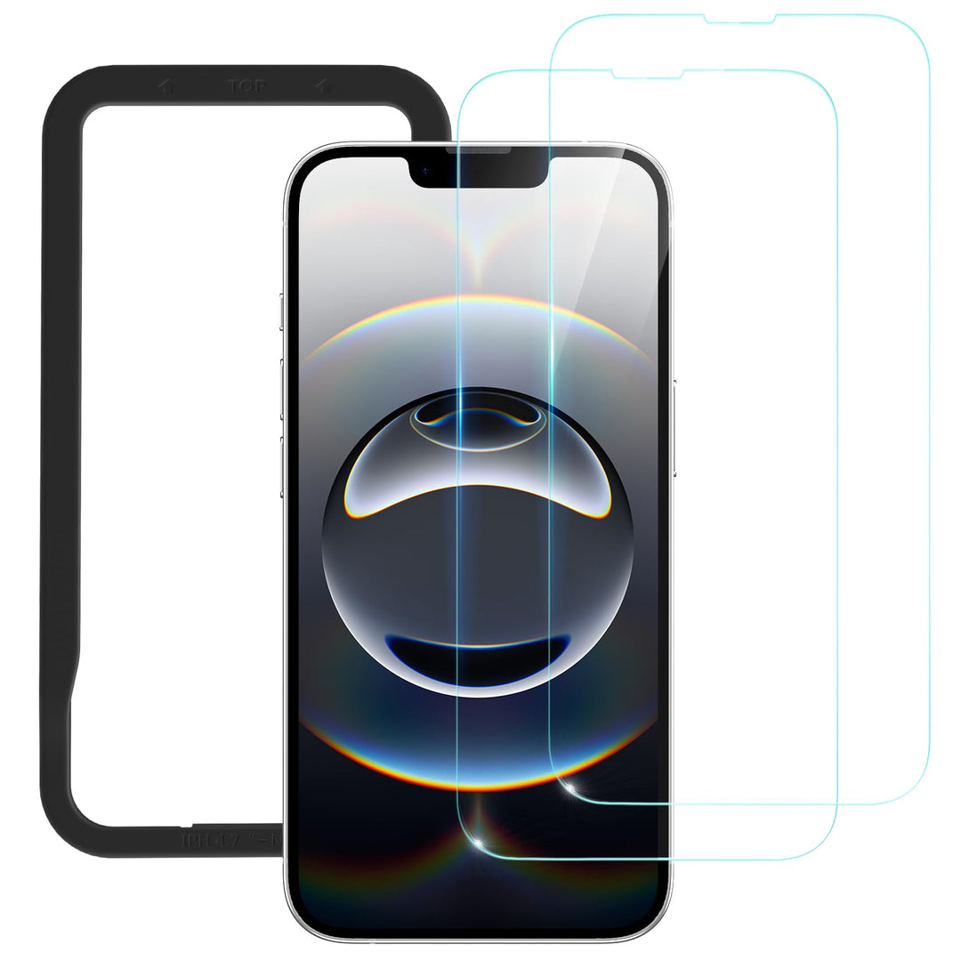 NIMASO for iPhone 17 Screen Protector 6.3-Inch, 2 Pack 9H Hardness HD Clear Tempered Glass Military Grade Shatterproof, Anti-Scratch, with Easy Installation Tool