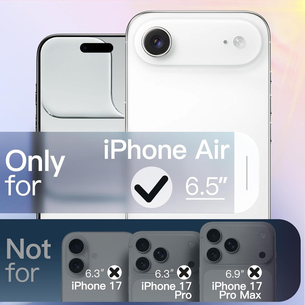 JETech Glitter Case for iPhone Air Compatible with MagSafe, Clear Cute Bling Sparkle for Women and Girls, Shiny Shockproof Magnetic Sparkly Phone Cover, 6.5-Inch Display (Clear)