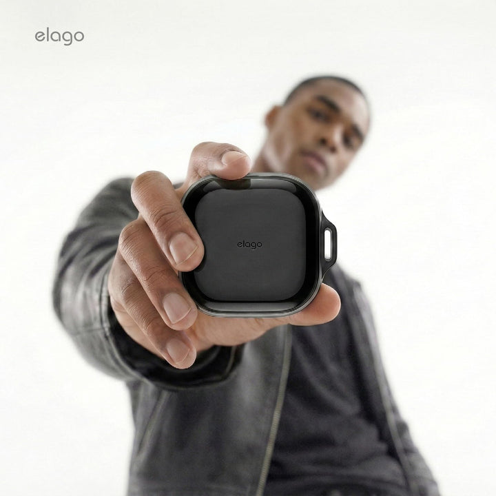 elago EDC Case Compatible with Samsung Galaxy Buds 4 Pro Case & Galaxy Buds 4 Case, Carabiner Included, Premium TPU Cover, Wireless Charging, Headphone Accessories, for Men, for Women (Black)