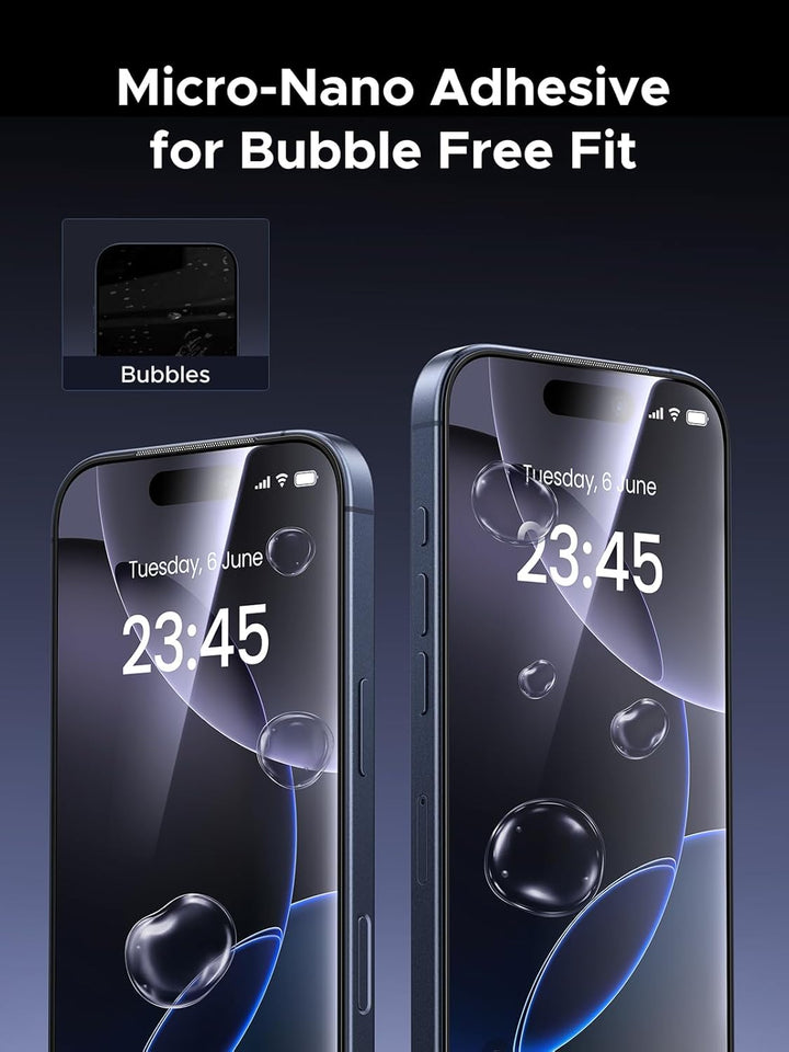 UGREEN 2 Pack Screen Protector Compatible with iPhone 17 Pro Max 6.9-Inch, 9H+ Tempered Glass Film, 8FT Drop Protection, Anti-scratch, Anti-fingerprint, Full Coverage