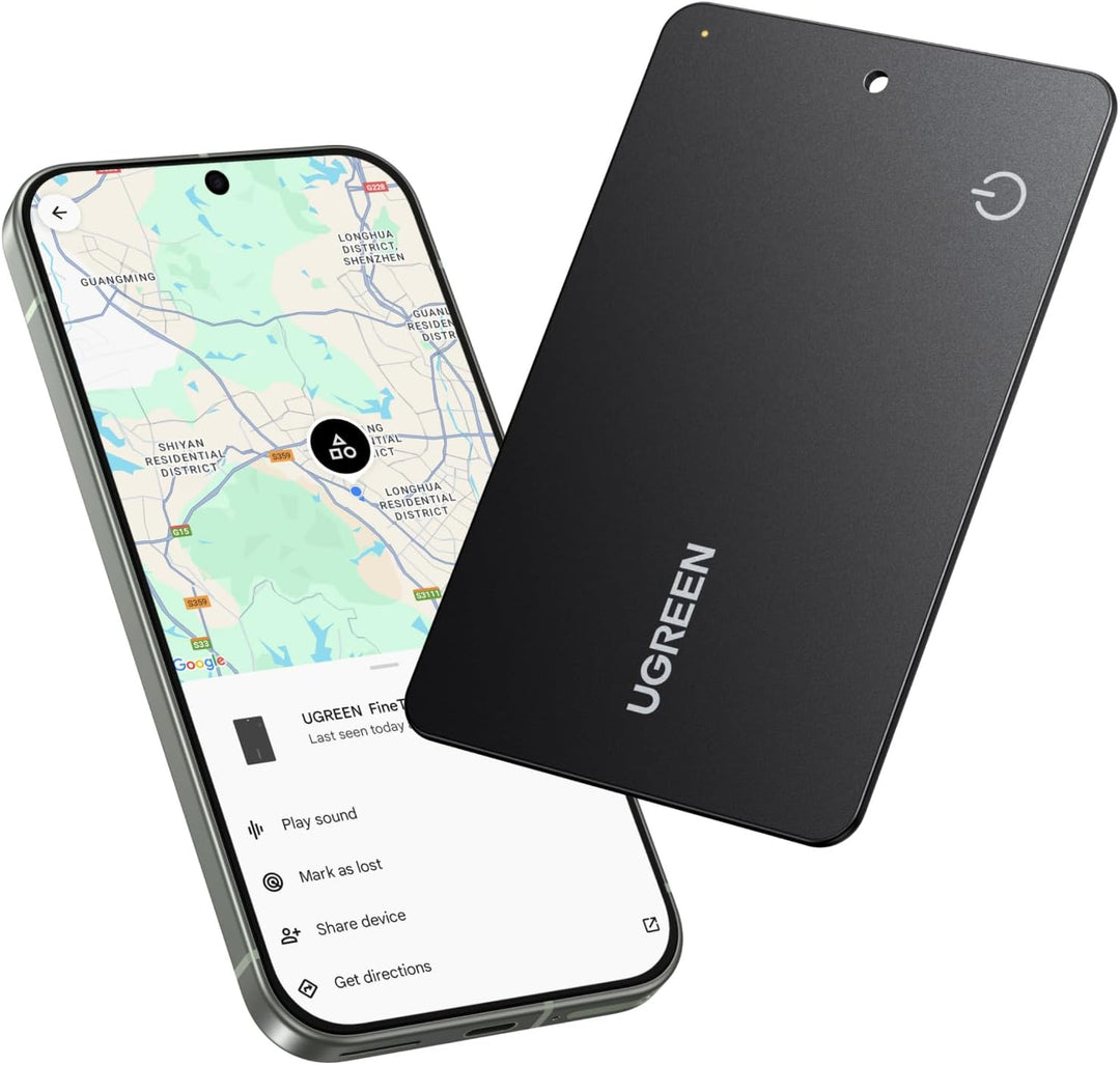 UGREEN FineTrack Slim Smart G Bluetooth Tracker (Android Only), 5 Year Battery Life Google Smart Tracking Tag Work with Find Hub App, IP68 Waterproof Wallet Finder for Android 1.7mm Ultra-Slim