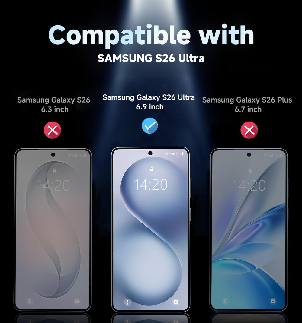 MAGIC JOHN 2 Pack for Samsung Galaxy S26 Ultra Tempered Glass Screen Protector, Auto Dust-Elimination Installation, Bubble Free, HD Clear, Easy Installation