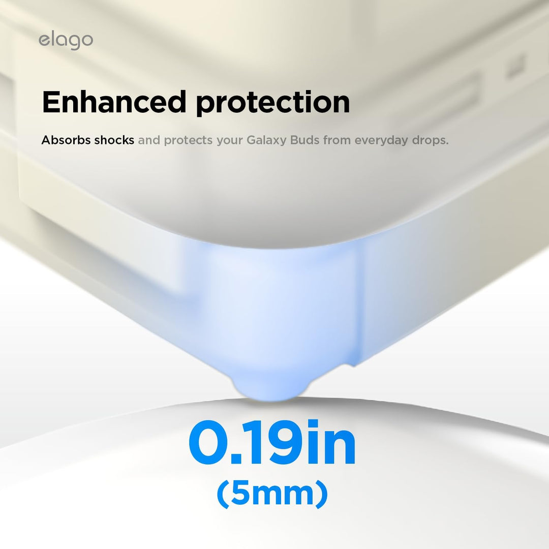 Samsung Galaxy Buds 4 Pro & Galaxy Buds 4 Case, Carabiner Included, Full Protection, Cassette (Classic White)