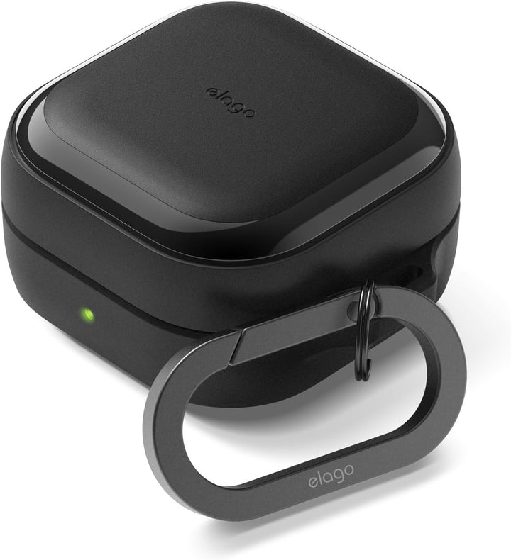 elago EDC Case Compatible with Samsung Galaxy Buds 4 Pro Case & Galaxy Buds 4 Case, Carabiner Included, Premium TPU Cover, Wireless Charging, Headphone Accessories, for Men, for Women (Black)