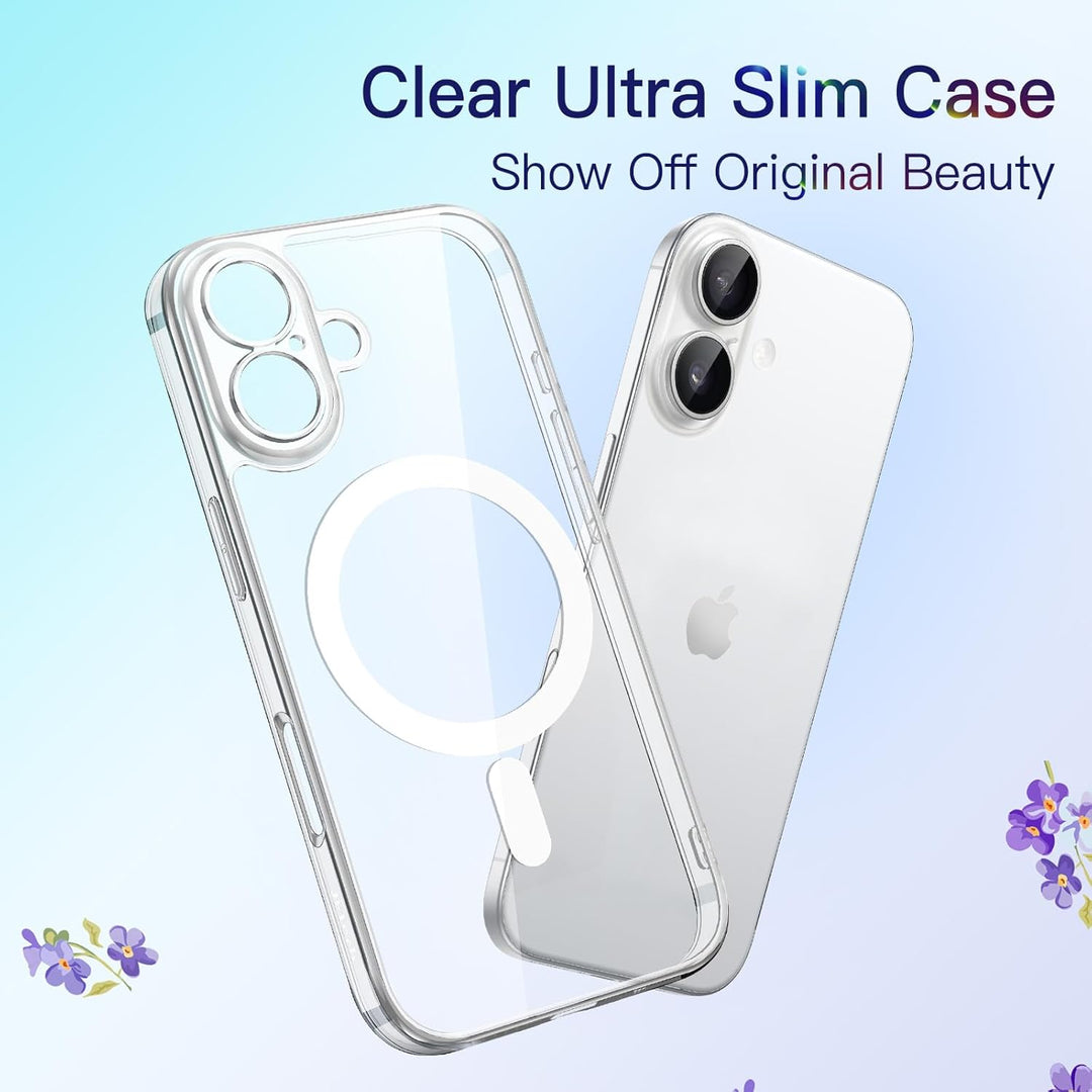 iPhone 17 Case 6.3-Inch, Slim & Magsafe, Camera Lens Full Protection, Ultra-Thin Lightweight Clear Minimalist Protective Phone Cover (Black)