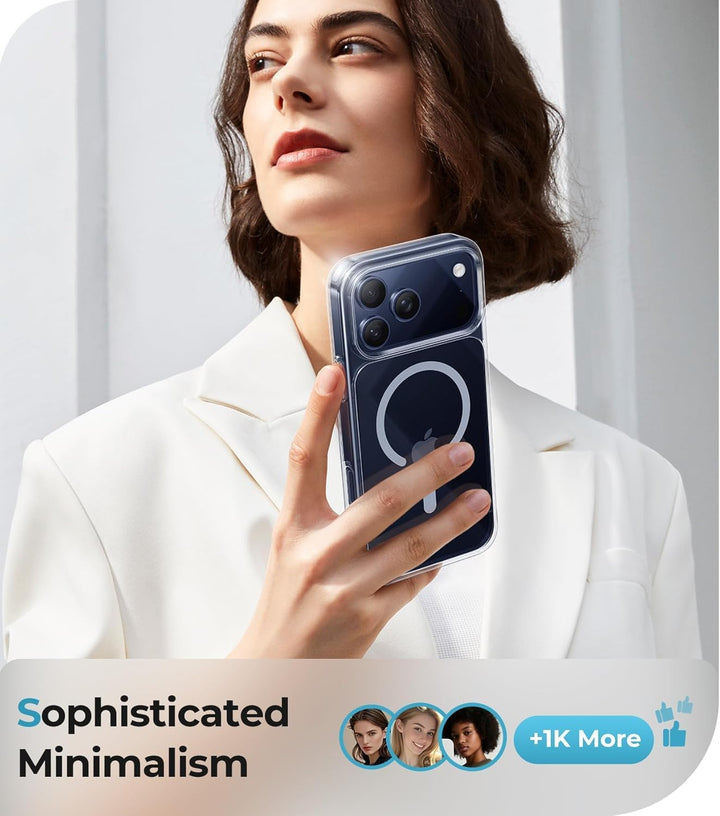 Case for iPhone 17 Pro Max: Magnetic Case for iPhone 17 Pro Max Compatible with MagSafe - Anti Yellowing Anti Scratch Shockproof Phone Bumper Cover - 6.9 Inch (Clear)