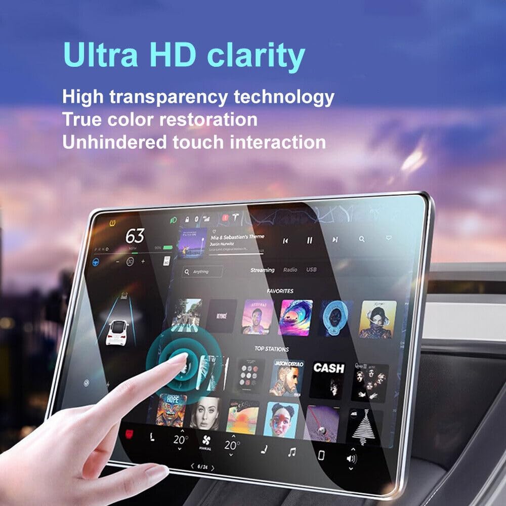 2 Pack Tempered Glass Screen Protector for BYD SHARK 6, CLEAR Combos Dashboard Touchscreen Navigation Touch Screen Protector Compatible With BYD Shark 6 Accessories