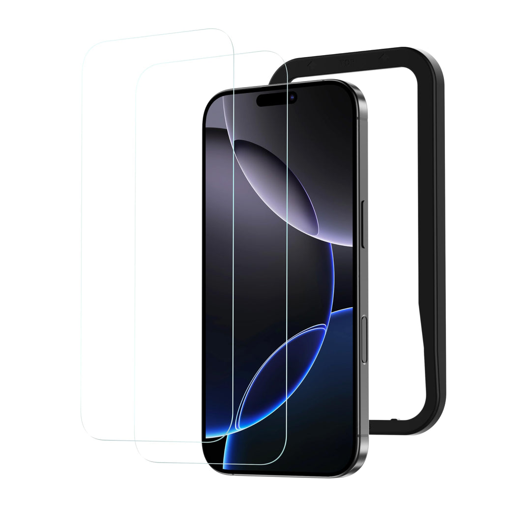 NIMASO for iPhone 17 Screen Protector 6.3-Inch, 2 Pack 9H Hardness HD Clear Tempered Glass Military Grade Shatterproof, Anti-Scratch, with Easy Installation Tool