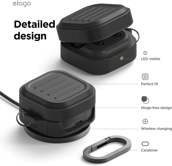 Samsung Galaxy Buds 4 Pro & Galaxy Buds 4 Case Premium Silicone Cover, Wireless Charging (Black)