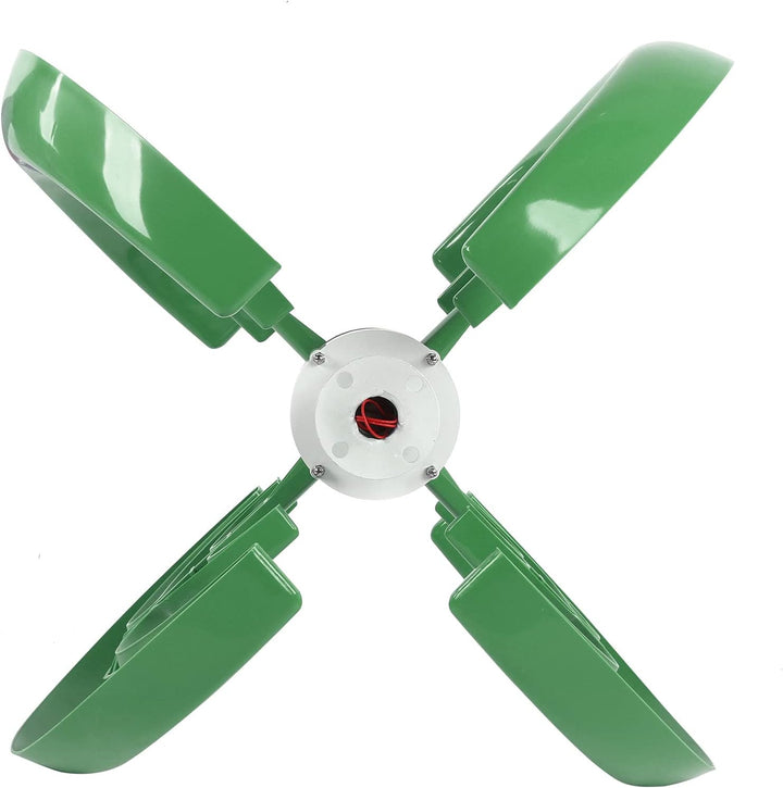 A close-up of the MobileTechnica 1200W Green Lantern-shaped wind turbine shows four glossy, curved green blades and a detailed central hub against a white background, highlighting its modern design and 0.9m wheel diameter.