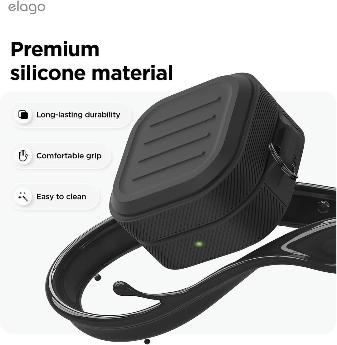 Samsung Galaxy Buds 4 Pro & Galaxy Buds 4 Case Premium Silicone Cover, Wireless Charging (Black)