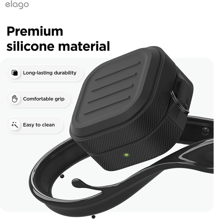 Samsung Galaxy Buds 4 Pro & Galaxy Buds 4 Case Premium Silicone Cover, Wireless Charging (Black)