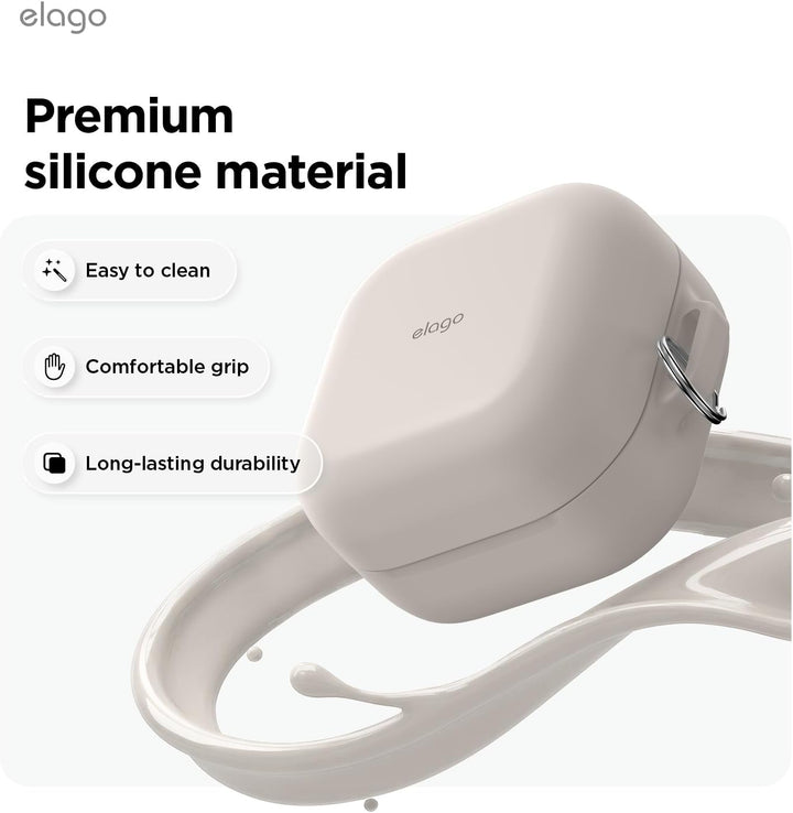 Samsung Galaxy Buds 4 Pro & Galaxy Buds 4 Case, Silicone Full Protection, Wireless Charging (Stone)