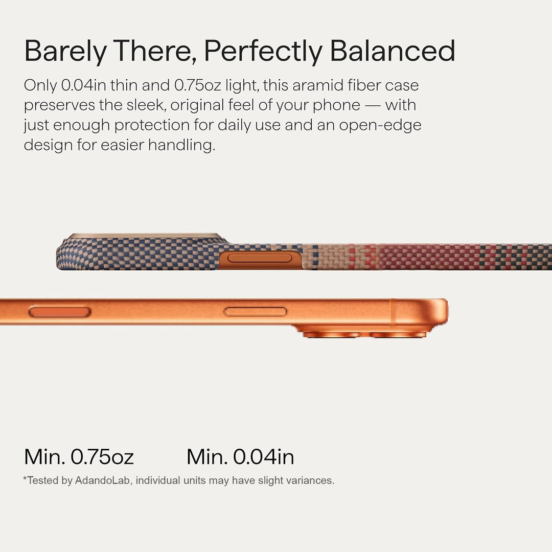 Case for iPhone 17 Pro Max: Business Men Slim Magnetic Anti Fall Cover (Compatible with MagSafe) - 1500D Aramid Fiber Design Thin & Light Cover with a Caseless Feel - 6.9 inch (Sunset Orange)