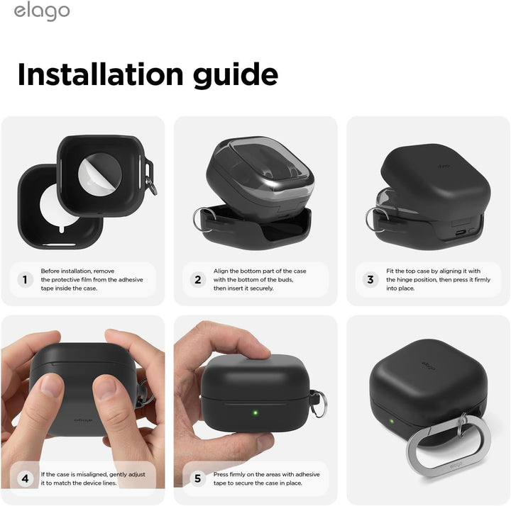 Samsung Galaxy Buds 4 Pro & Galaxy Buds 4 Case, Silicone Full Protection, Wireless Charging (Stone)