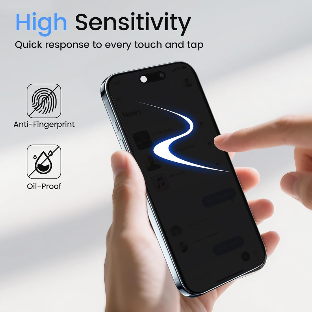 TQLGY Privacy Screen Protector for iPhone 17 Air 6.5-Inch, Anti-Spy Private Tempered Glass with Easy Installation Tool, Anti-Scratch, Case Friendly, 2-Pack