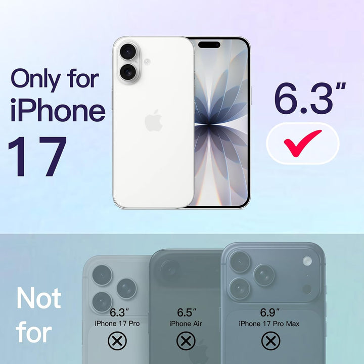 iPhone 17 Case 6.3-Inch, Slim & Magsafe, Camera Lens Full Protection, Ultra-Thin Lightweight Clear Minimalist Protective Phone Cover (Black)