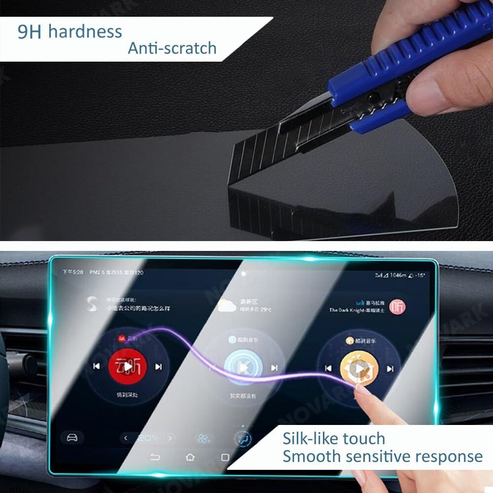2 Pack Tempered Glass Screen Protector for BYD SHARK 6, CLEAR Combos Dashboard Touchscreen Navigation Touch Screen Protector Compatible With BYD Shark 6 Accessories
