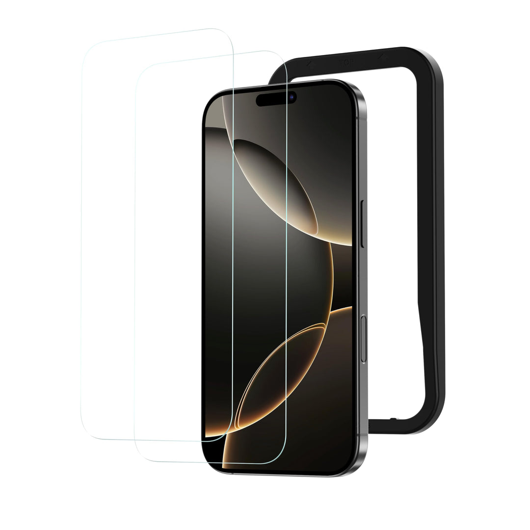 NIMASO for iPhone 17 Screen Protector 6.3-Inch, 2 Pack 9H Hardness HD Clear Tempered Glass Military Grade Shatterproof, Anti-Scratch, with Easy Installation Tool
