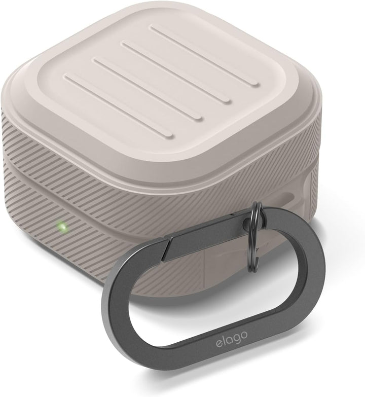 Samsung Galaxy Buds 4 Pro & Galaxy Buds 4 Case Premium Silicone Cover, Wireless Charging (Stone)