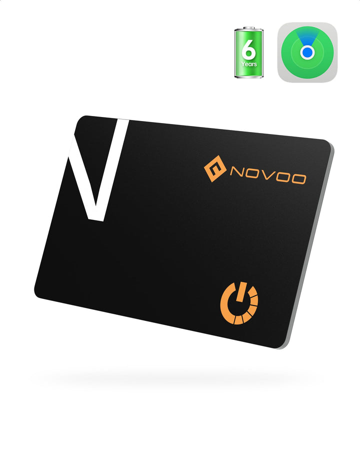 NOVOO Ultra-Slim Smart Card Bluetooth Tracker, 1.6mm Thin with 6-Year Battery, IP68 Waterproof GPS Item Finder, Apple Find My Compatible (iOS Only) Air Locator Tag for Wallet, Keys, Luggage, Passport