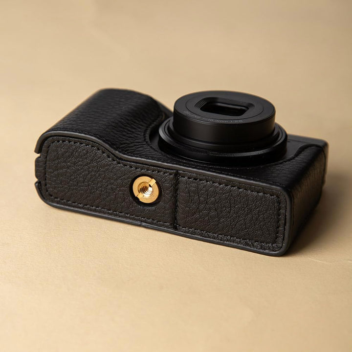Half Body Leather Case for Ricoh GR IV, Protective Camera Cover for Ricoh GR4, Slim Fit Camera Half Case for Ricoh GR, Compatible with Ricoh GRIV Case, Useful for Ricoh GR IV Accessories (Black)