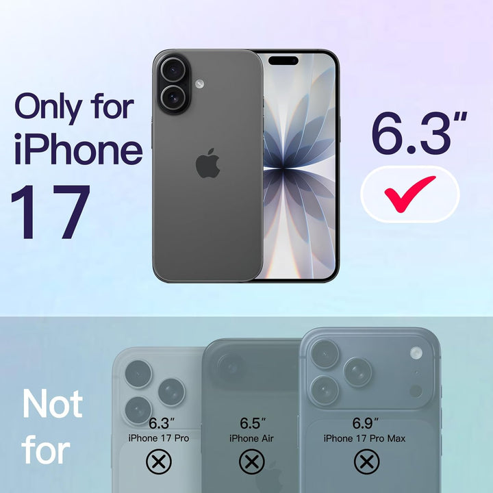 iPhone 17 Case 6.3-Inch Slim and thin with Camera Lens Full Protection, Ultra-Thin Lightweight Clear Minimalist Protective Phone Cover (Black)