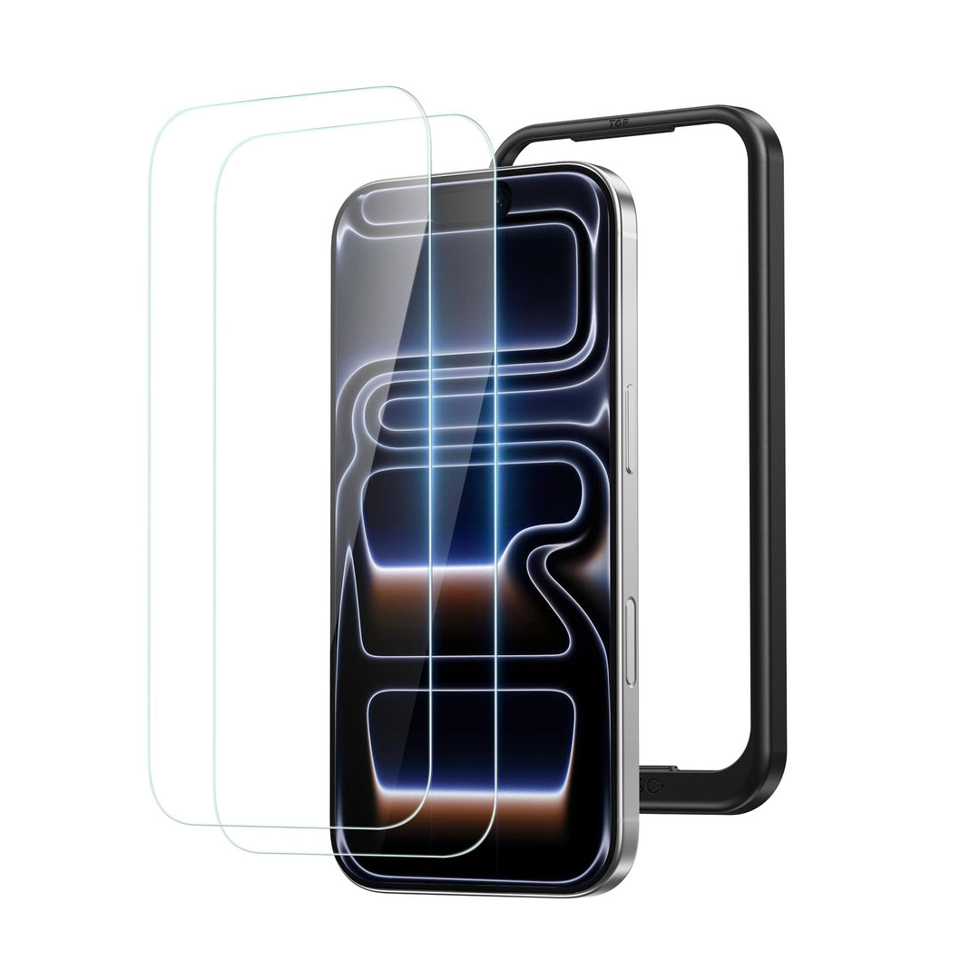 NIMASO for iPhone 17 Screen Protector 6.3-Inch, 2 Pack 9H Hardness HD Clear Tempered Glass Military Grade Shatterproof, Anti-Scratch, with Easy Installation Tool