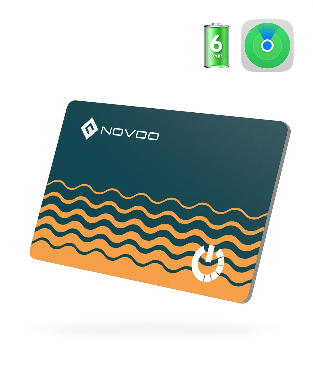 NOVOO Ultra-Slim Smart Card Bluetooth Tracker, 1.6mm Thin with 6-Year Battery, IP68 Waterproof GPS Item Finder, Apple Find My Compatible (iOS Only) Air Locator Tag for Wallet, Keys, Luggage, Passport