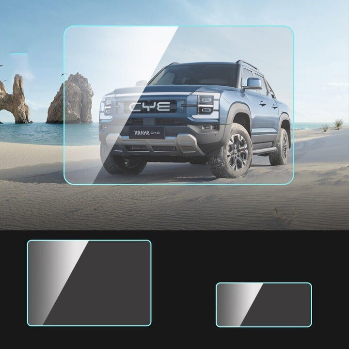 2 Pack Tempered Glass Screen Protector for BYD SHARK 6, CLEAR Combos Dashboard Touchscreen Navigation Touch Screen Protector Compatible With BYD Shark 6 Accessories