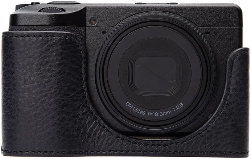 Half Body Leather Case for Ricoh GR IV, Protective Camera Cover for Ricoh GR4, Slim Fit Camera Half Case for Ricoh GR, Compatible with Ricoh GRIV Case, Useful for Ricoh GR IV Accessories (Black)