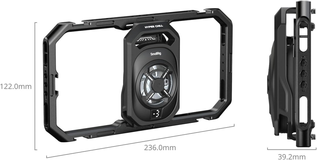 SmallRig Universal Hyper Chill Cooling Phone Cage for iPhone/Android, with 15W Active Cooler & 2-in-1 USB-C Adapter & Power Bank Holder, Compatible 2.5-3.1" Phones, Live Streaming Video Shooting-5275