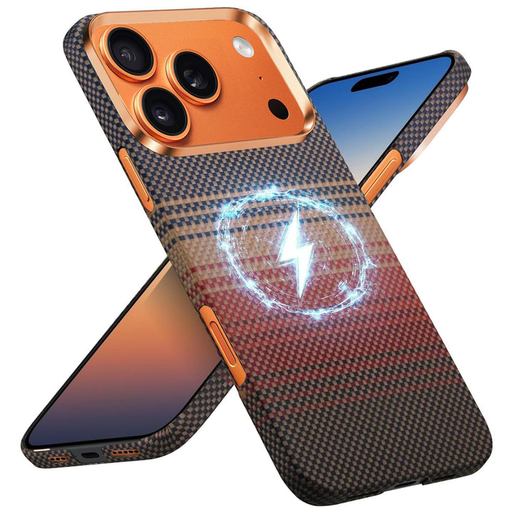 Case for iPhone 17 Pro Max: Business Men Slim Magnetic Anti Fall Cover (Compatible with MagSafe) - 1500D Aramid Fiber Textures Design Thin & Light Cover with a Caseless Feel (Moonrise Blue)