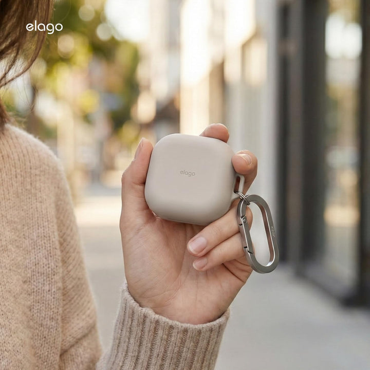 Samsung Galaxy Buds 4 Pro & Galaxy Buds 4 Case, Silicone Full Protection, Wireless Charging (Stone)