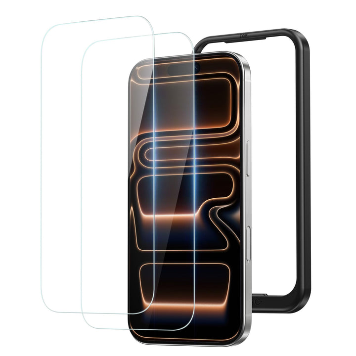 NIMASO for iPhone 17 Screen Protector 6.3-Inch, 2 Pack 9H Hardness HD Clear Tempered Glass Military Grade Shatterproof, Anti-Scratch, with Easy Installation Tool