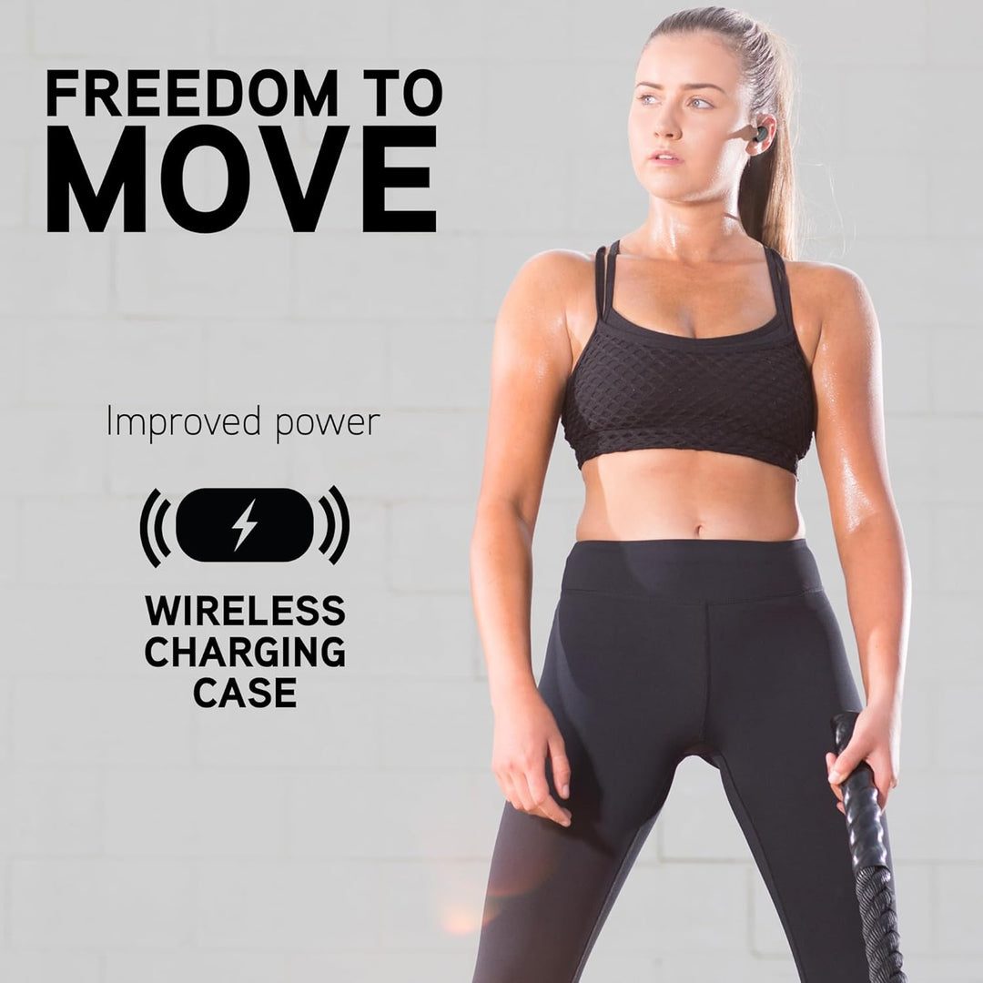 BlueAnt Pump Air X2 True Wireless in Ear Buds, IP67 Waterproof, 77 Hours Battery Life, Charging case, Deep bass, Noise Cancelling, 7 Comfortseal Tips, 6mm Drivers, Lightweight 4g per Bud, Easy Set up