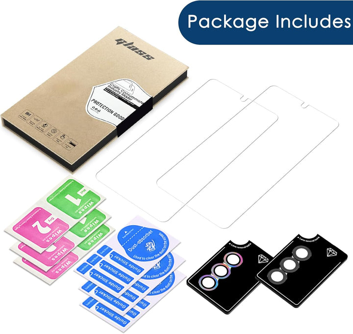 Simpeak 2-Pack Glass Screen Protector Compatible with Samsung Galaxy S26 6.3" 2026 + 2-Pack Camera Lens Protector for S26 6.3 Only, Full Coverage, Anti-Scratch & Anti-Fingerprint, 9H Hardness