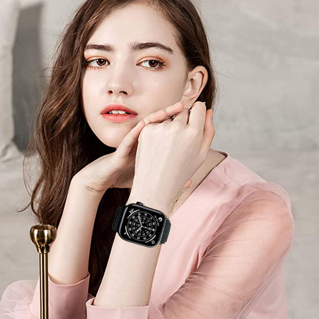 3 Pack Elastic Solo Loop Compatible with Apple Watch Bands 38mm 40mm 41mm 42mm 44mm 45mm 46mm 49mm Women Men, Sport Soft Nylon Stretchy Straps for iWatch Series 11 10 9 8 7 6 5 4 3 2 1 SE Ultra