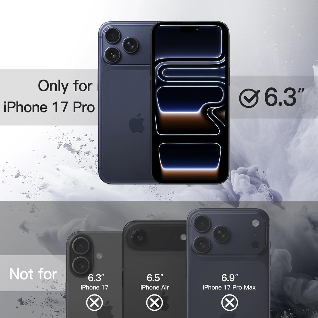 JETech Magnetic Case for iPhone 17 Pro 6.3-Inch Compatible with MagSafe, Shockproof Phone Bumper Cover, Solid Color Matte TPU Frame, Anti-Scratch Clear Back (Dark Blue)