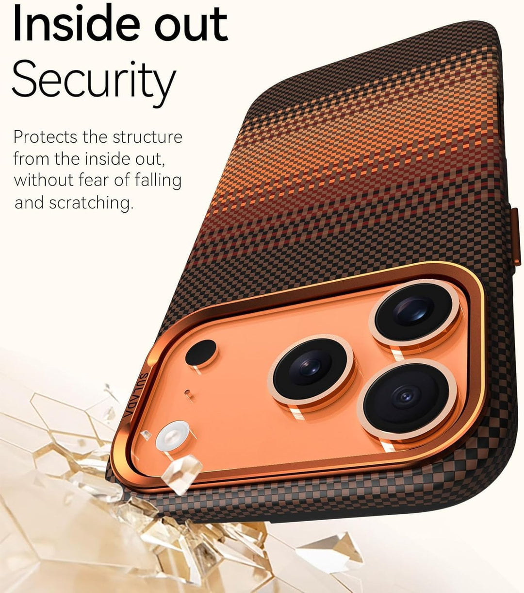 Case for iPhone 17 Pro Max: Business Men Slim Magnetic Anti Fall Cover (Compatible with MagSafe) - 1500D Aramid Fiber Textures Design Thin & Light Cover with a Caseless Feel - 6.9 inch (Brown)