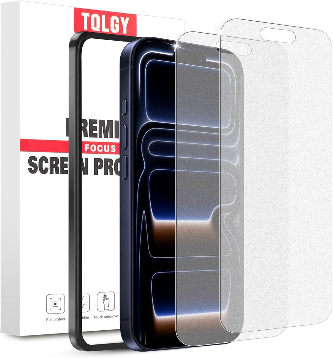 TQLGY Matte Screen Protector for iPhone 17 Pro 6.3-Inch, Anti-Glare & Anti-Fingerprint Tempered Glass with Easy Installation Tool, Anti-Scratch, Case-Friendly, Smooth as Silk, 2-Pack