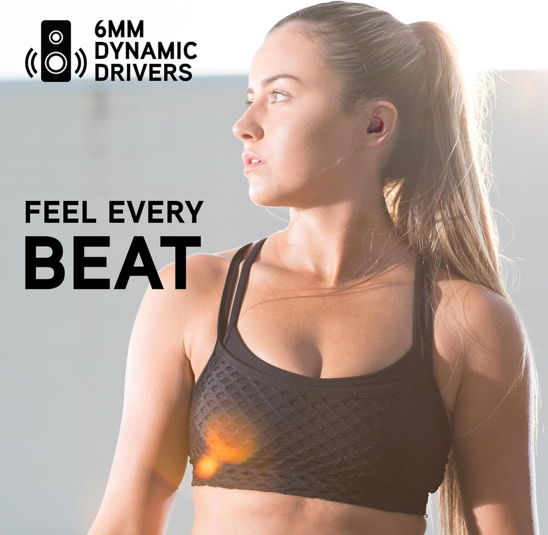 BlueAnt Pump Air X2 True Wireless in Ear Buds, IP67 Waterproof, 77 Hours Battery Life, Charging case, Deep bass, Noise Cancelling, 7 Comfortseal Tips, 6mm Drivers, Lightweight 4g per Bud, Easy Set up