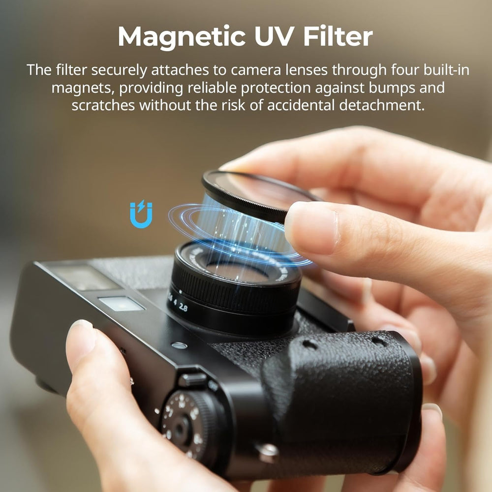 SmallRig Magnetic UV Filter for FUJIFILM X Half Camera, Optical Glass Lens, Lightweight Aluminum Frame, 99% Light Transmittance, Waterproof & Anti-Scratch Multi-Coating, Cleaning Cloth (Black) - 5214